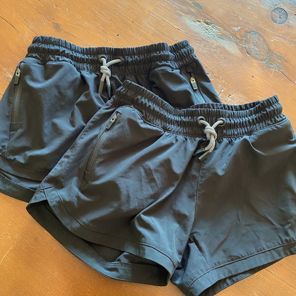 (2) Pairs of Athleta Girl All Play Black Shorts Size 12